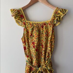 Roller Rabbit Yellow Maxi Dress. Medium. Cotton silk blend.